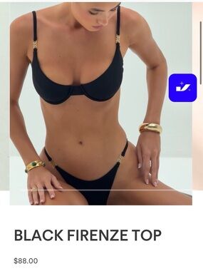 Black Bikini Set with Gold Accent Hardware
